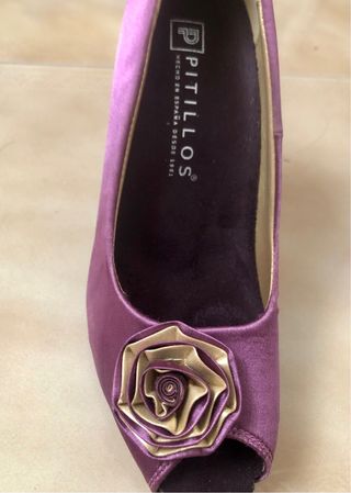 Zapatos Pitillos Talla 36 Raso Malva