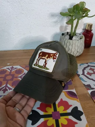 Gorras y viseras marrones y verdes