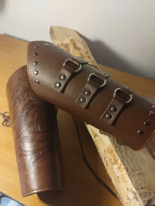 Brazaletes Guanteletes Medievales Cuero