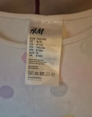 Pijama niña H&M lunares T. 8/10