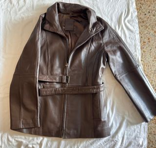 Chaqueta Piel Leathertex Marrón Talla 46 Vintage
