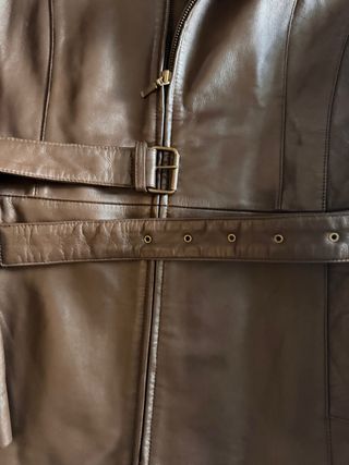 Chaqueta Piel Leathertex Marrón Talla 46 Vintage