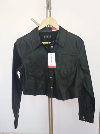 Camisa/Sobrecamisa Polipiel Negra Talla M