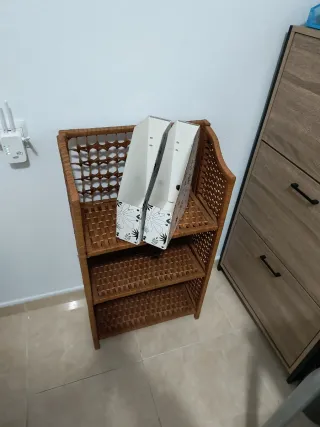 Estantería mimbre 3 baldas, para poner libros