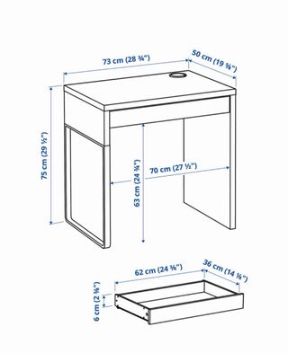 Escritorio blanco con cajón