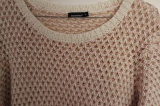 Jersey lana In Extenso beige y rosa