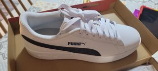 Zapatilla Puma Smash v2 L blancas.