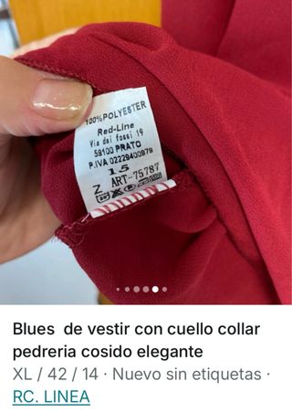 Blusa fiesta cuello pedrería elegante XL