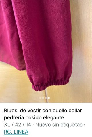 Blusa fiesta cuello pedrería elegante XL