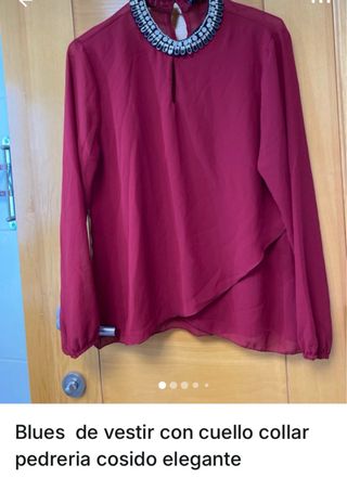 Blusa fiesta cuello pedrería elegante XL