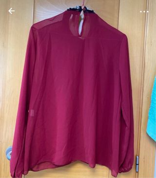 Blusa fiesta cuello pedrería elegante XL
