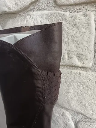 Stivali donna vera pelle marrone