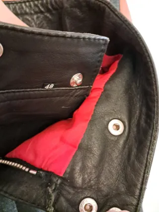 Conjunto cuero moto mujer Naranja y negro