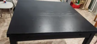 Mesa de comedor extensible de madera negra