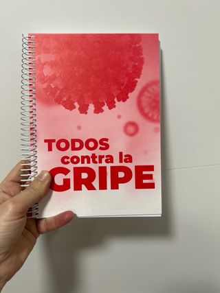 2 Cuadernos Espiral Rojo Virus Gripe