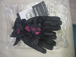 Guantes DEGEN Negro/Rosa Mariposa Talla M de mujer