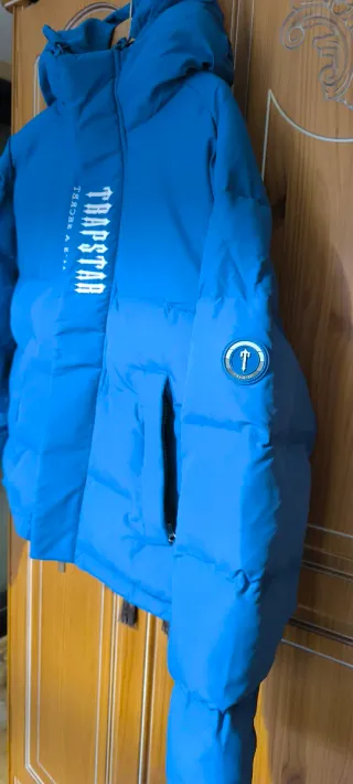 Chaqueta plumífero Capucha Azul