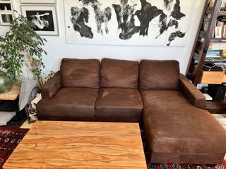 Sofá  cheslong marrón Maisons du Monde