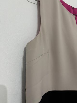 Vestito donna taglia 46 beige e fucsia