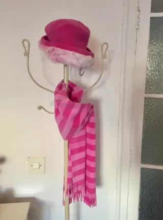 Gorro y bufanda polar rosa NUEVO