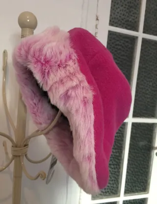 Gorro y bufanda polar rosa NUEVO