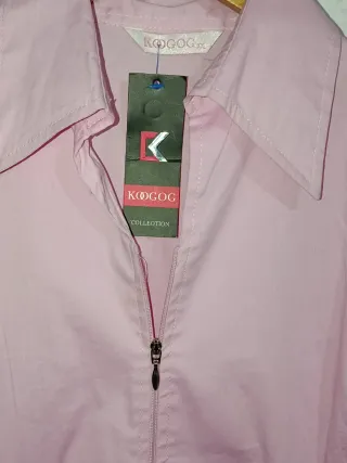 Camisa rosa KOGOG con cremallera
