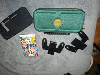 Nintendo Switch nera con due controller Joy-Con