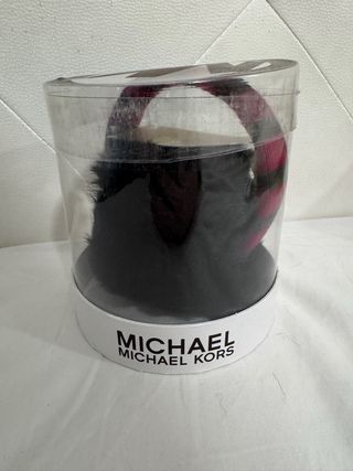 Orejeras Michael Kors Rayas Rosa y Gris