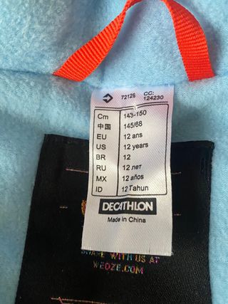 Buzo de esquí azul talla 12