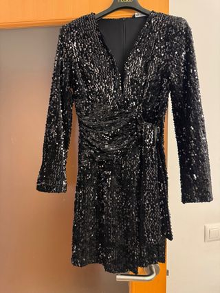 Vestido Zara lentejuelas negro