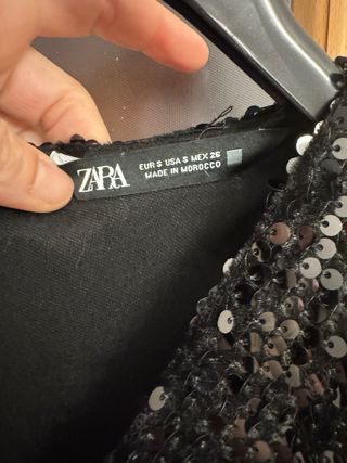 Vestido Zara lentejuelas negro