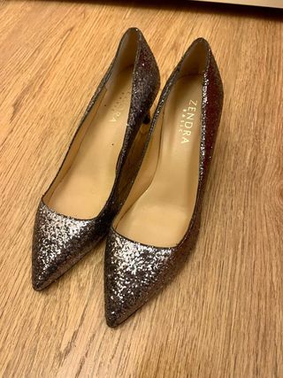 Zapatos de tacón ZENDRA BASIC brillantes. n36