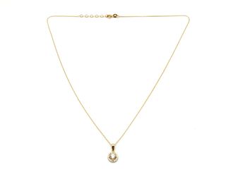 gargantilla oro 18k con piedra con circonita 22cm