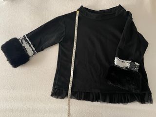 Sudadera italiana negra lentejuelas T.S/M