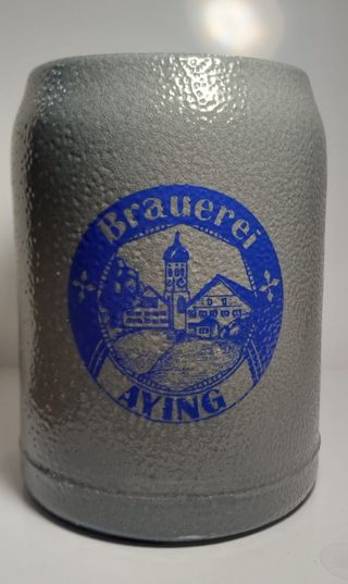 Jarra cerveza Ayinger 0,5L gres 1985-1995