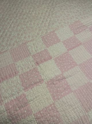 Colcha Cama 90 Rosa y Blanca