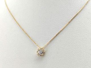 gargantilla oro 18k con piedra con circonita 22cm