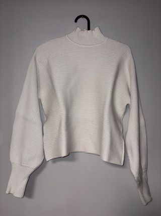 Maglione bianco a collo alto