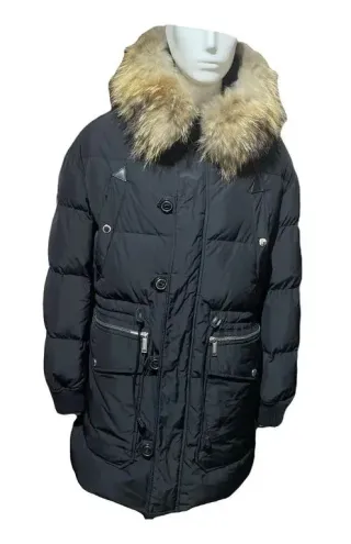 Plumón holgado con capucha con pelo de Dsquared2