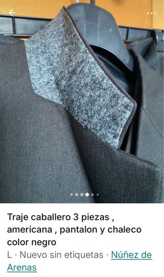 Traje de caballero 3 piezas negro Talla L