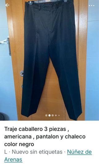Traje de caballero 3 piezas negro Talla L