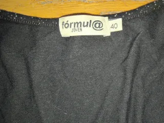 Top fiesta negro y plata sin mangas Fórmula Jov