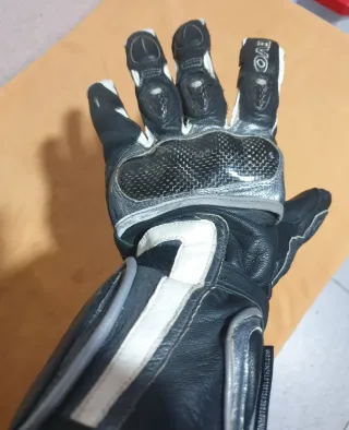 Guantes de moto EVO negros y blancos y gris
