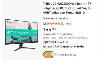 Monitor Philips 27 QHD 180Hz