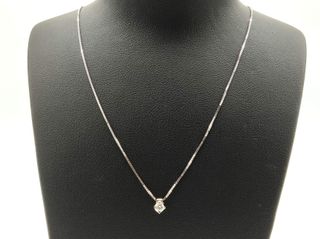 cadena oro 18k con piedra con diamante 22cm