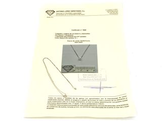 cadena oro 18k con piedra con diamante 22cm