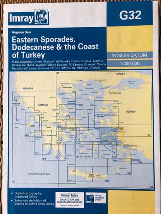 Carta náutica Imray G32 Mar Egeo y Costa Turquía,
