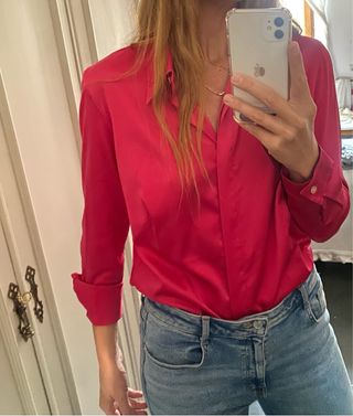 Camisa seda rosa Marcello Cioni Talla L