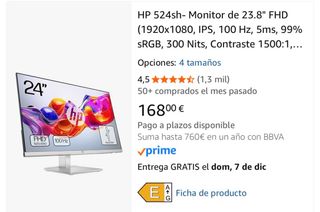 Monitor HP 524sh 23.8 FHD 100Hz