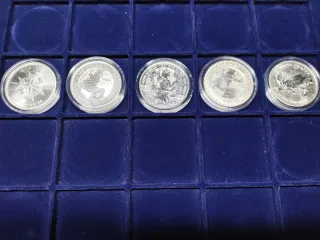 Pack 5 Monedas Plata 1oz 999